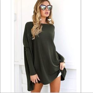 Pullover Army Green Top/Sweater